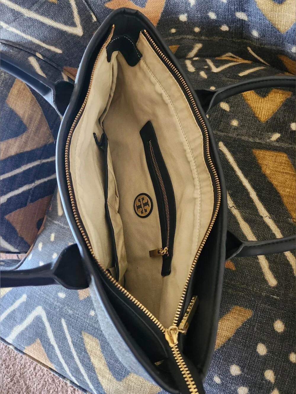 Sale🫠 Tory Burch Gray Wool-Blend Tote Bag – Elegant Spacious Carryall Like New